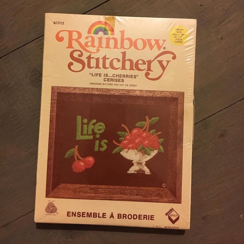 1970 Rainbow S T I T C H E R Y sealed crewels